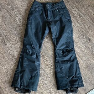 Columbia Black Snow Pants with Silver Lining